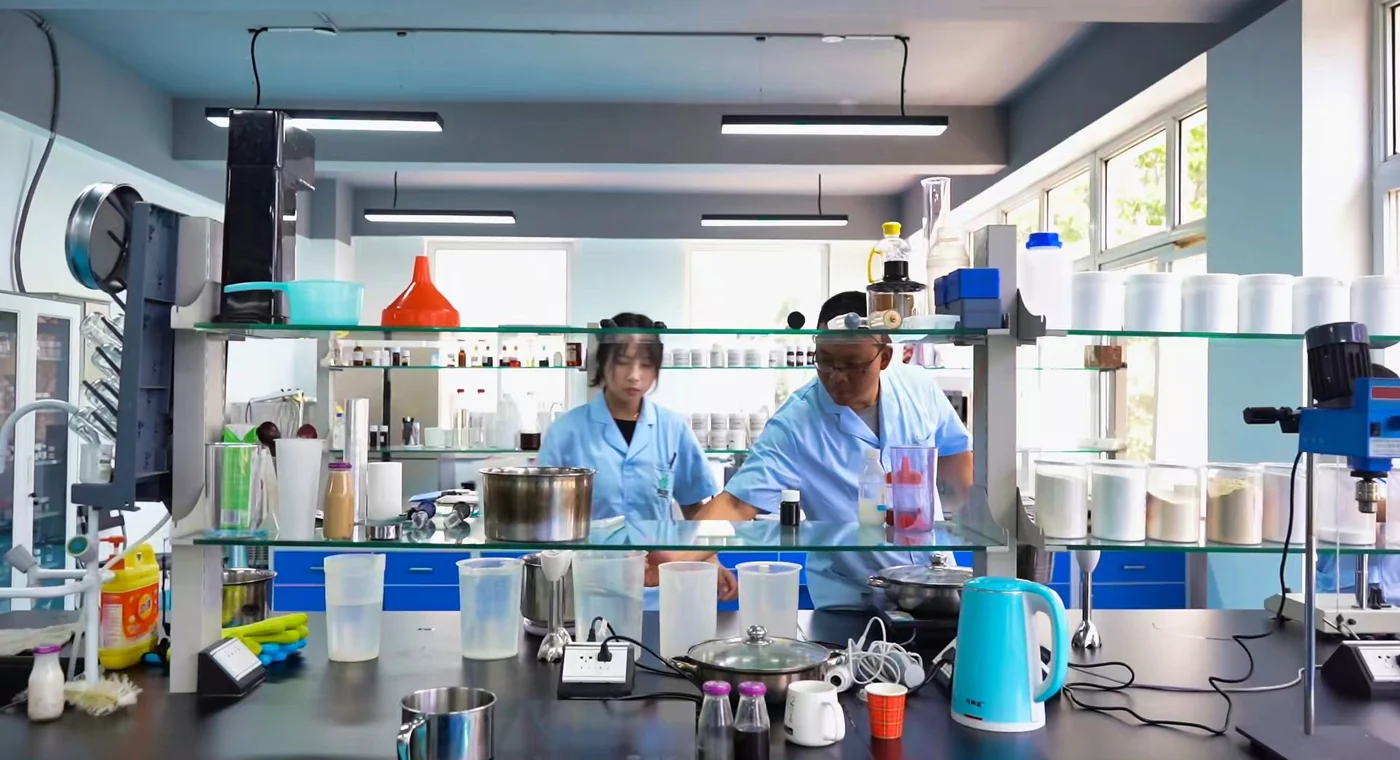 Beverage formulation work in a laboratory
